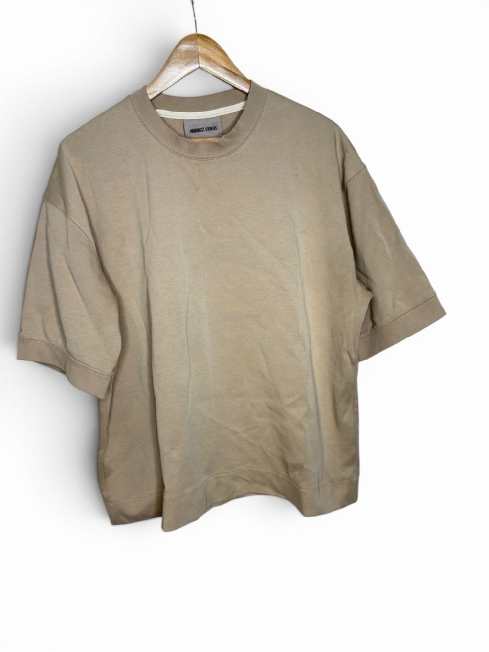 Men’s Amongst Others Tan Boxy Fit Heavy Short Sleeve Tee Size LARGE